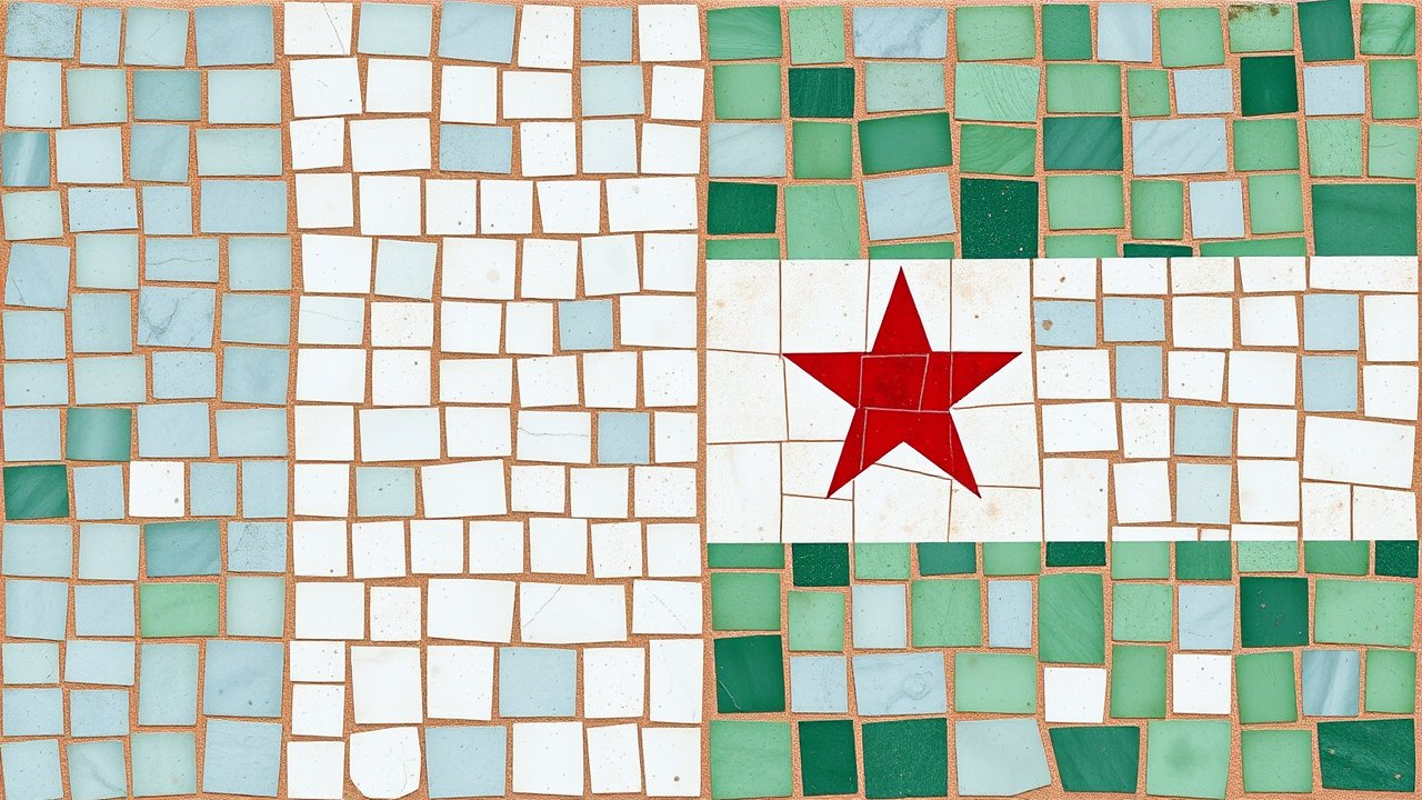 Flag of Djibouti 🇩🇯 in mosaic tiles style