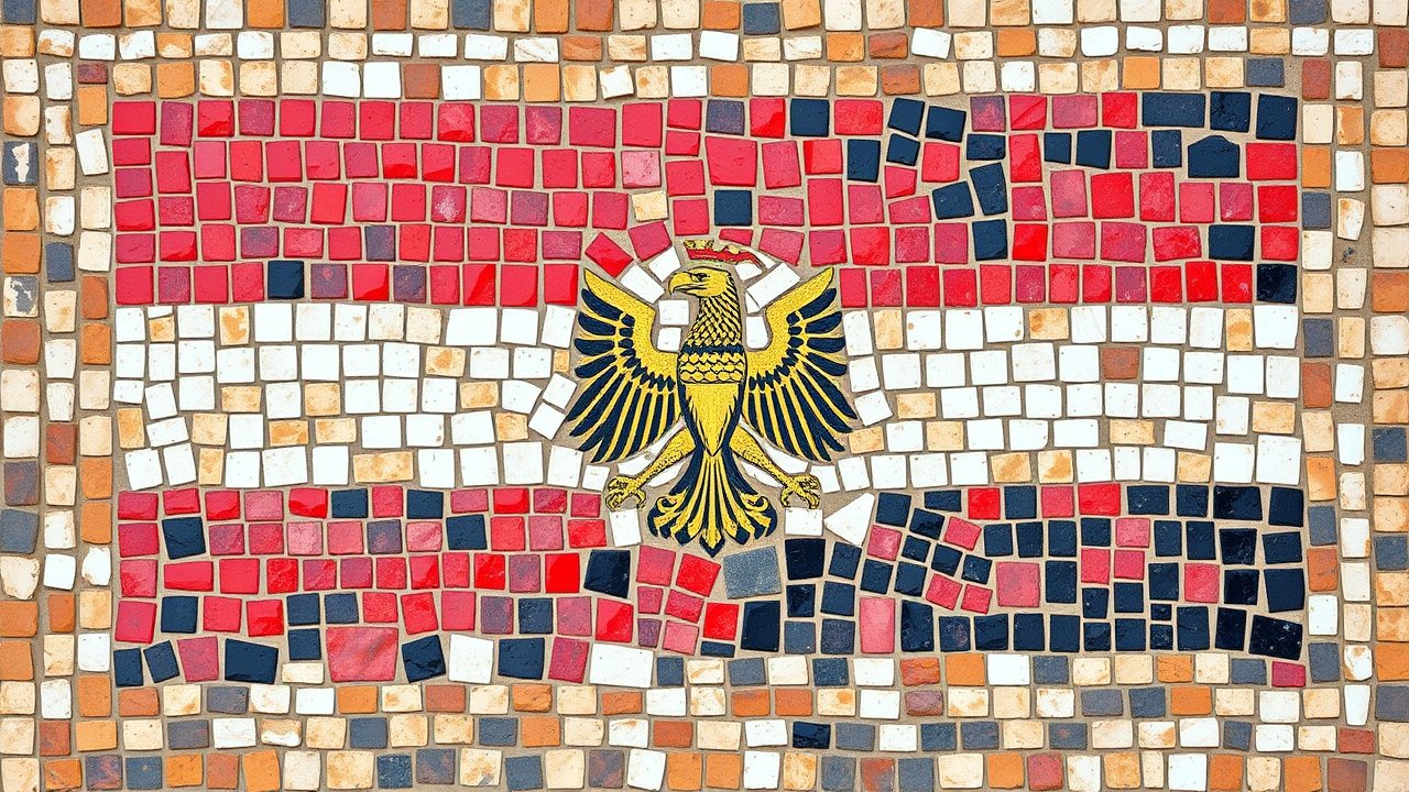 Flag of Egypt 🇪🇬 in mosaic tiles style