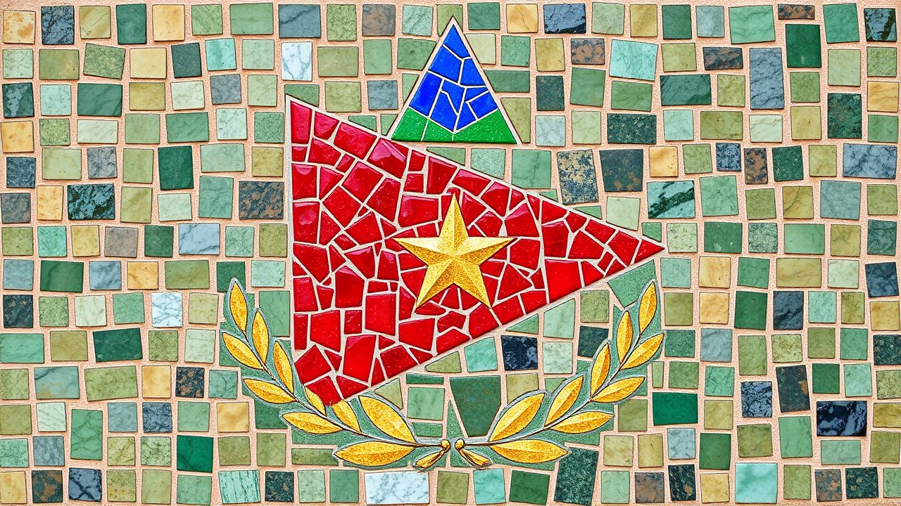Flag of Eritrea 🇪🇷 in mosaic tiles style