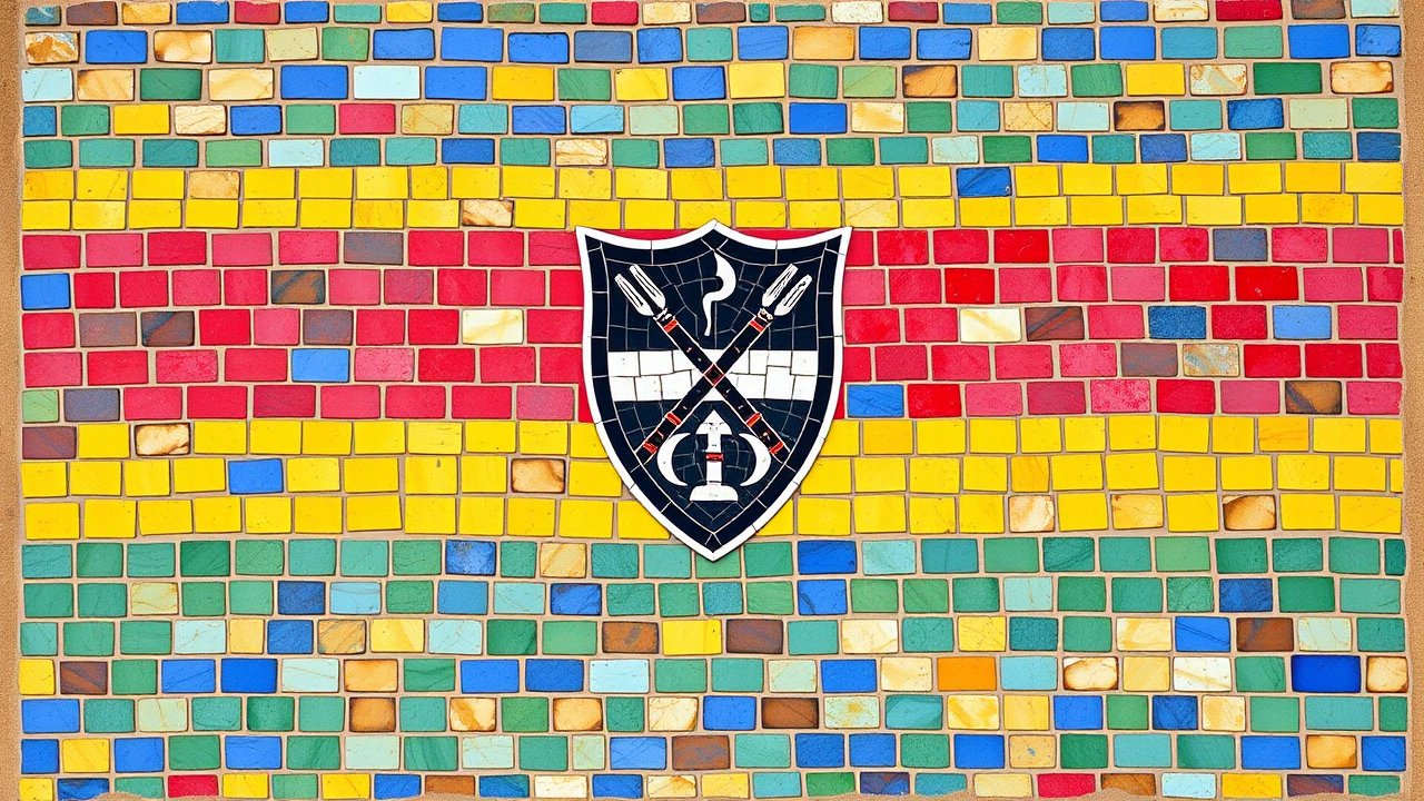 Flag of Eswatini 🇸🇿 in mosaic tiles style