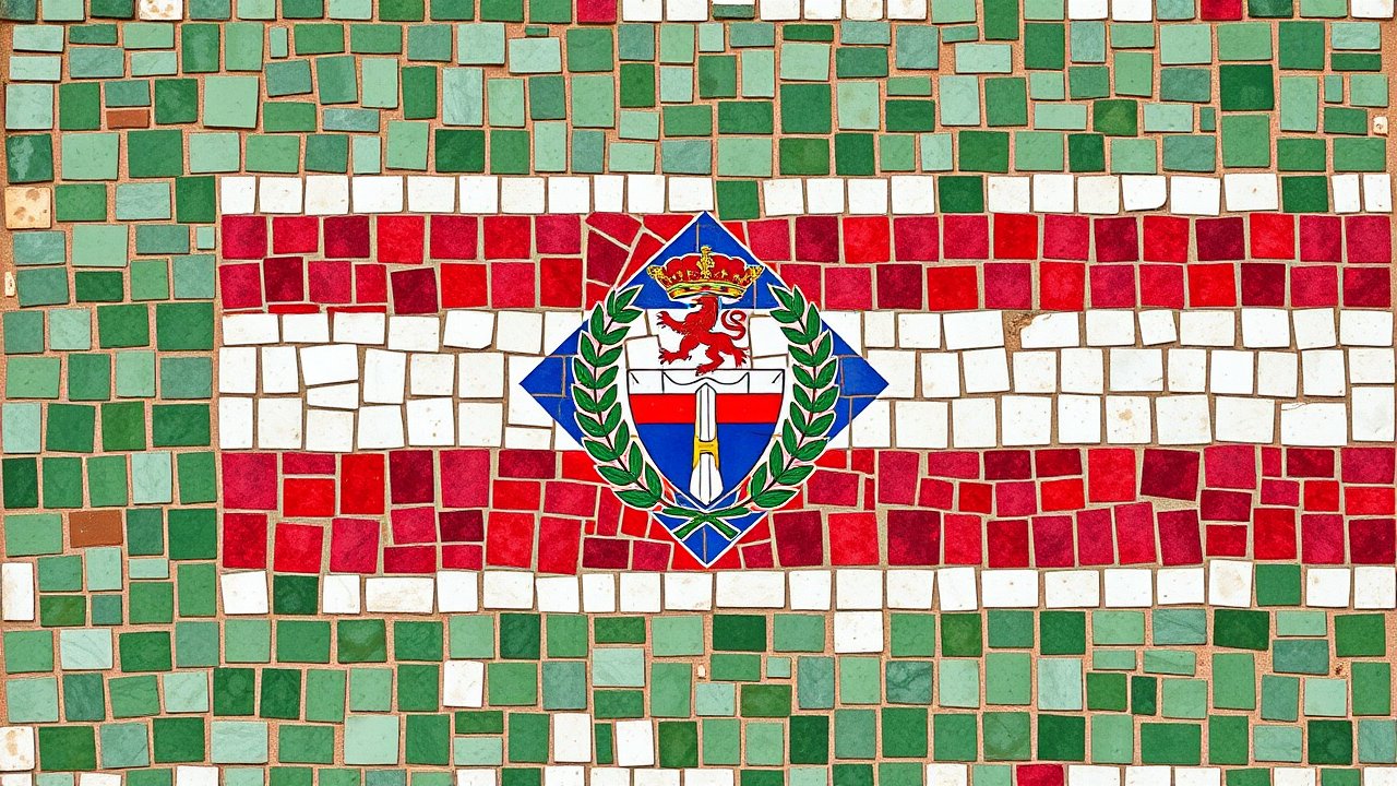 Flag of Equatorial Guinea 🇬🇶 in mosaic tiles style