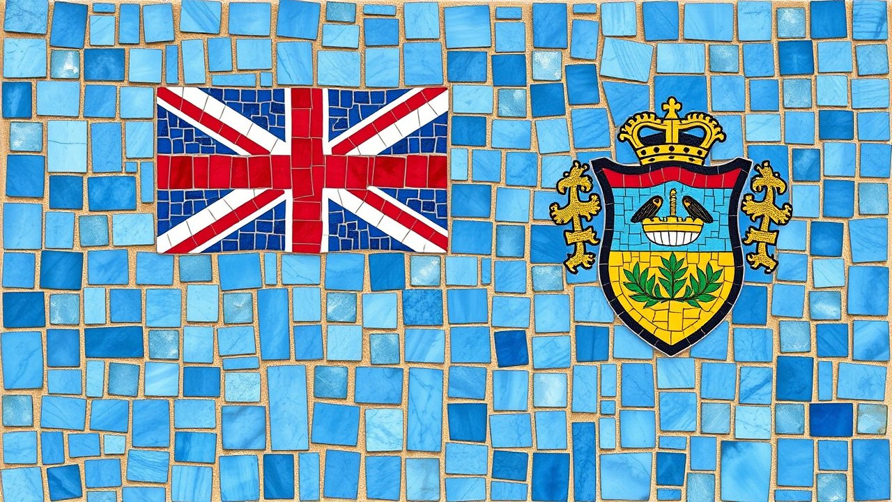Flag of Fiji 🇫🇯 in mosaic tiles style