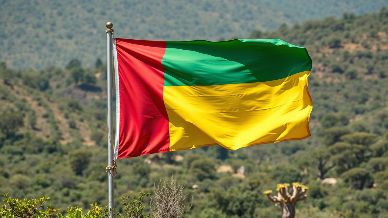 Flag of Guinea-Bissau 🇬🇼 in native landscape style