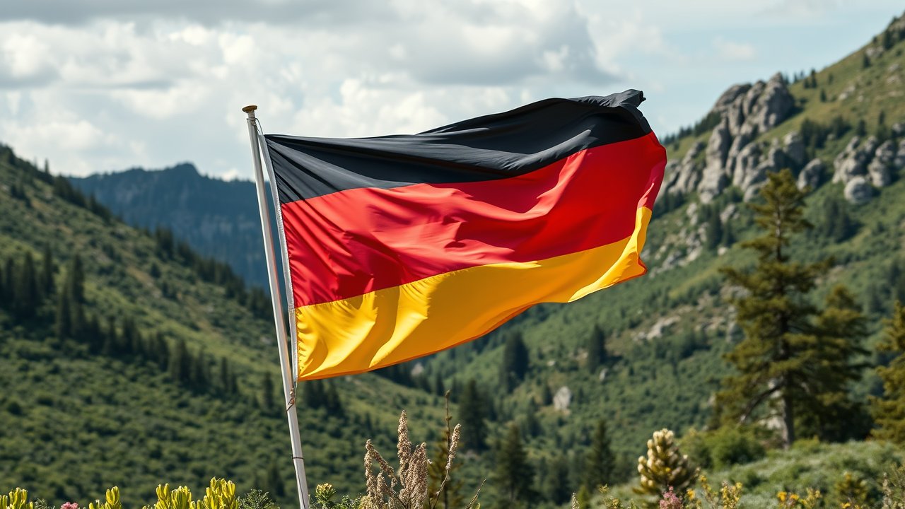 Flag of Germany 🇩🇪 in native landscape style