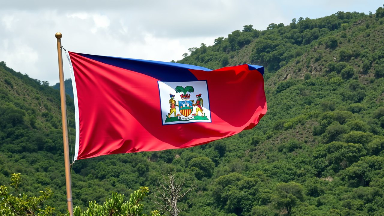 Flag of Haiti 🇭🇹 in native landscape style