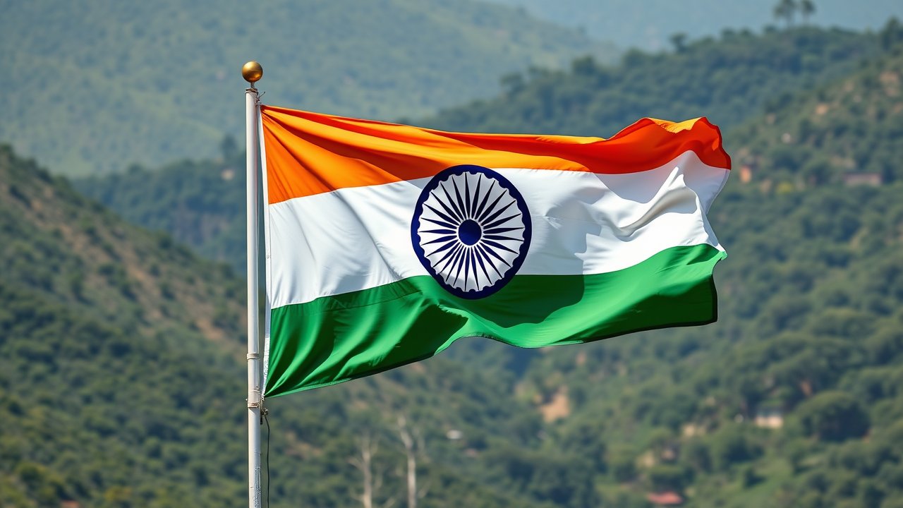 Flag of India 🇮🇳 in native landscape style