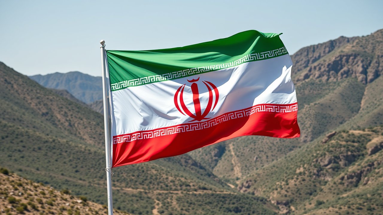 Flag of Iran 🇮🇷 in native landscape style