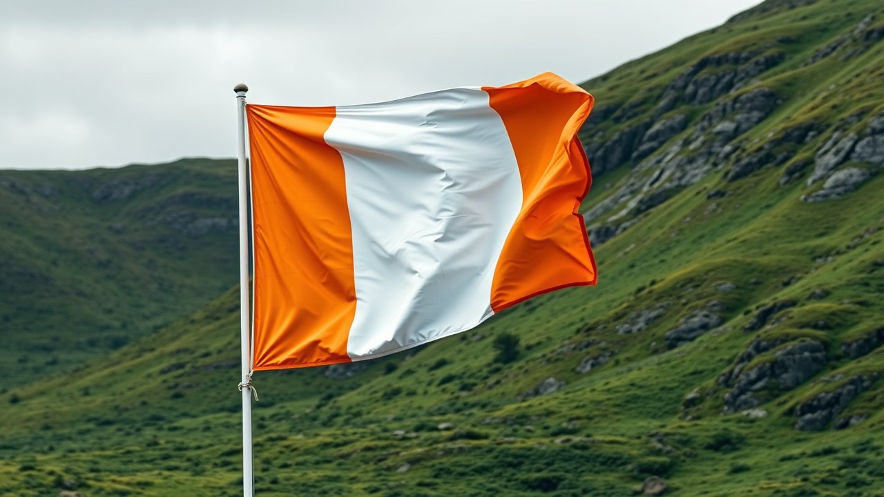Flag of Ireland 🇮🇪 in native landscape style