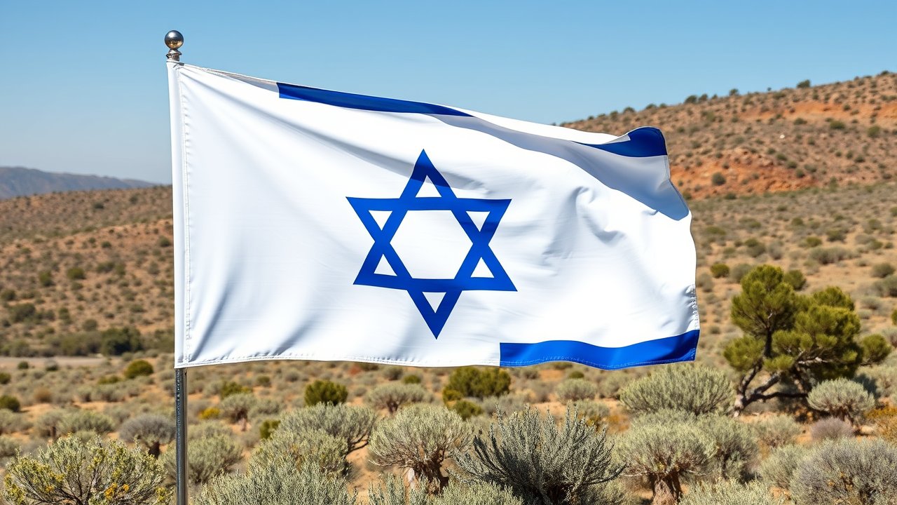 Flag of Israel 🇮🇱 in native landscape style