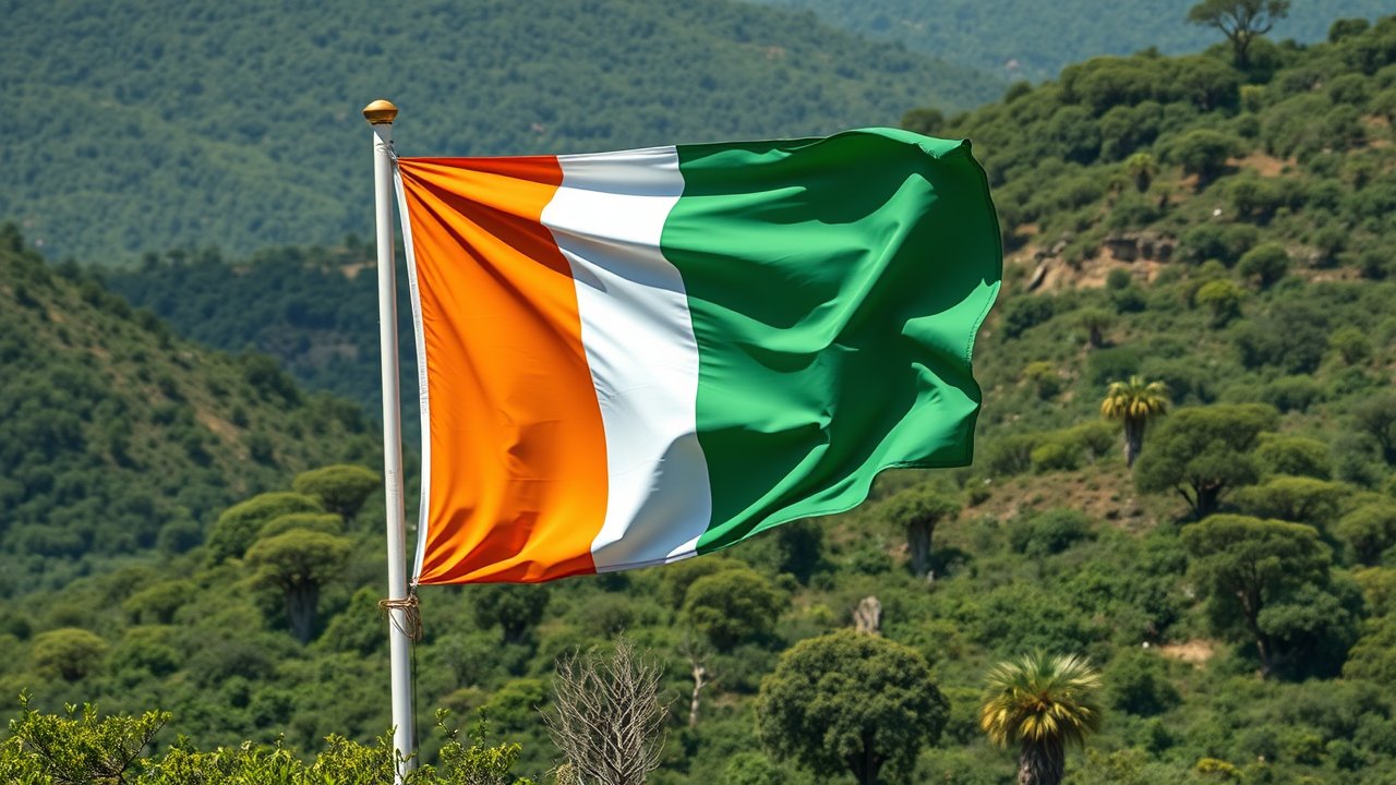 Flag of Côte d’Ivoire 🇨🇮 in native landscape style