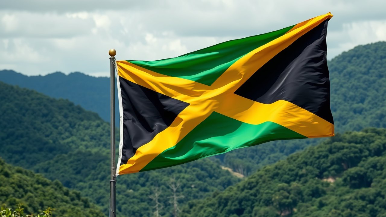Flag of Jamaica 🇯🇲 in native landscape style