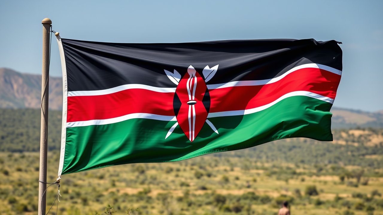 Flag of Kenya 🇰🇪 in native landscape style