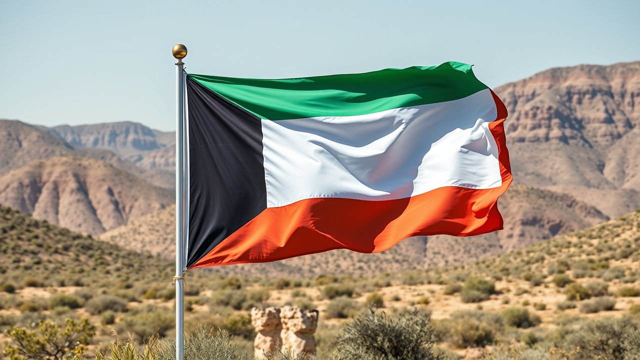 Flag of Kuwait 🇰🇼 in native landscape style