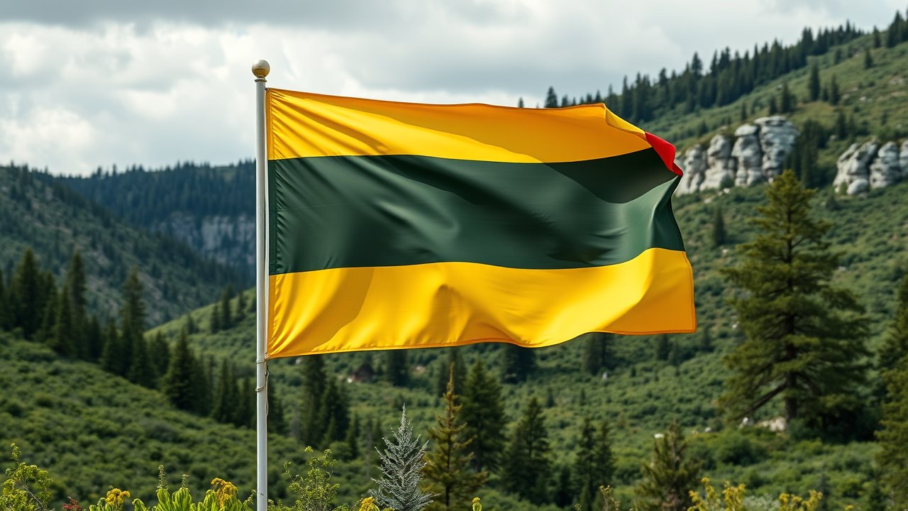 Flag of Lithuania 🇱🇹 in native landscape style