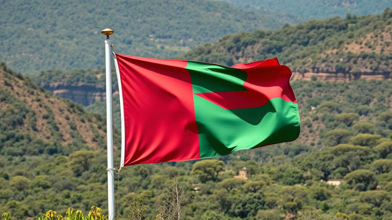 Flag of Madagascar 🇲🇬 in native landscape style