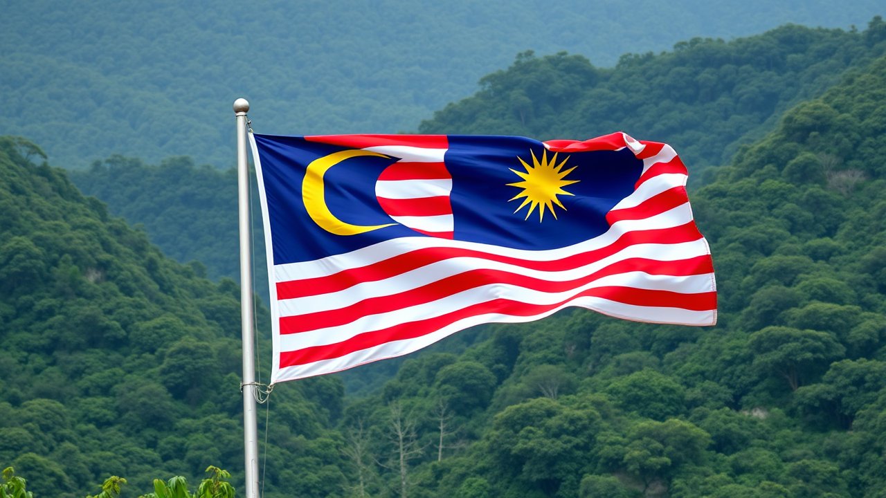 Flag of Malaysia 🇲🇾 in native landscape style