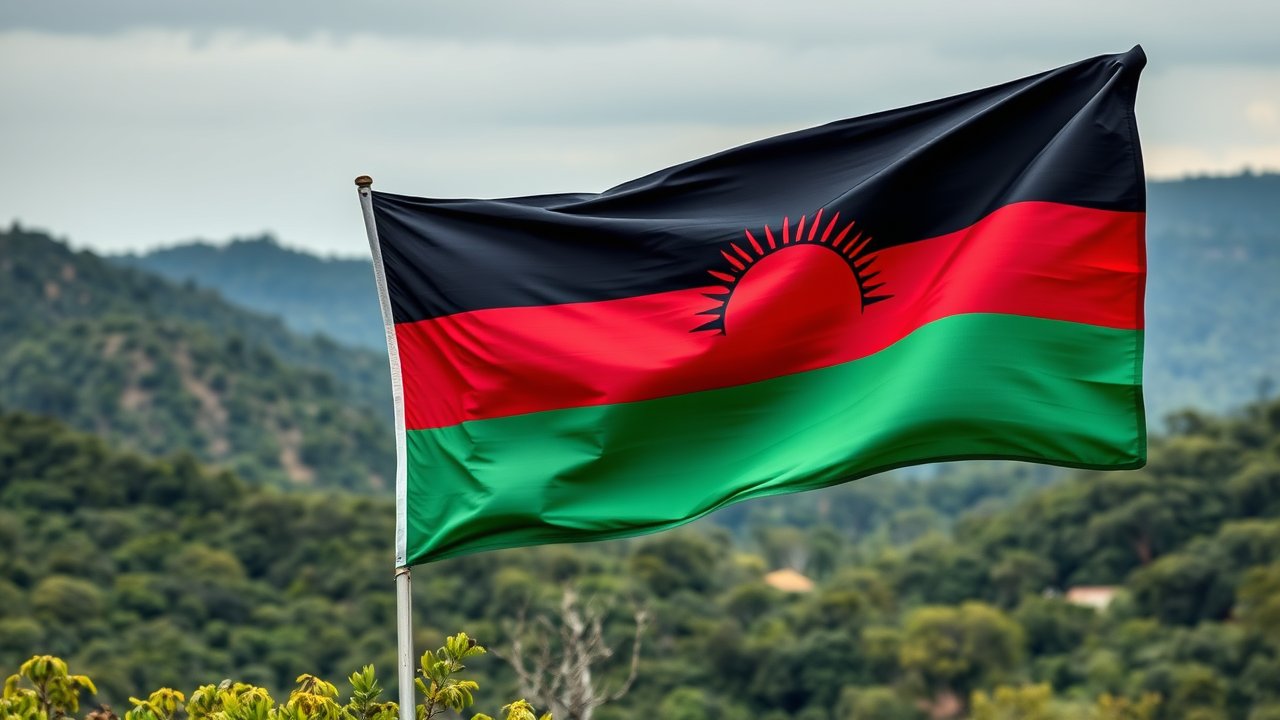 Flag of Malawi 🇲🇼 in native landscape style