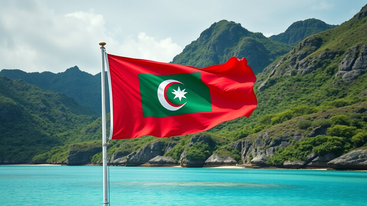 Flag of Maldives 🇲🇻 in native landscape style