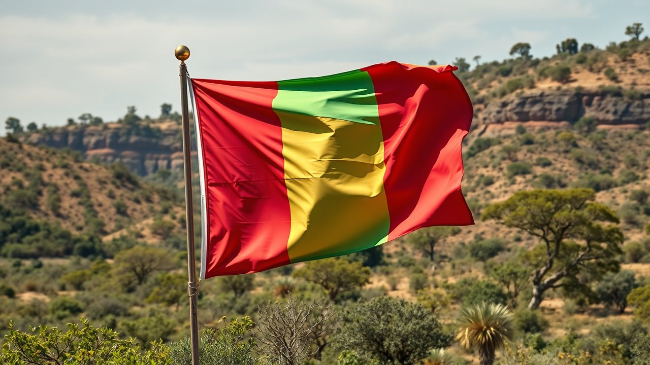 Flag of Mali 🇲🇱 in native landscape style
