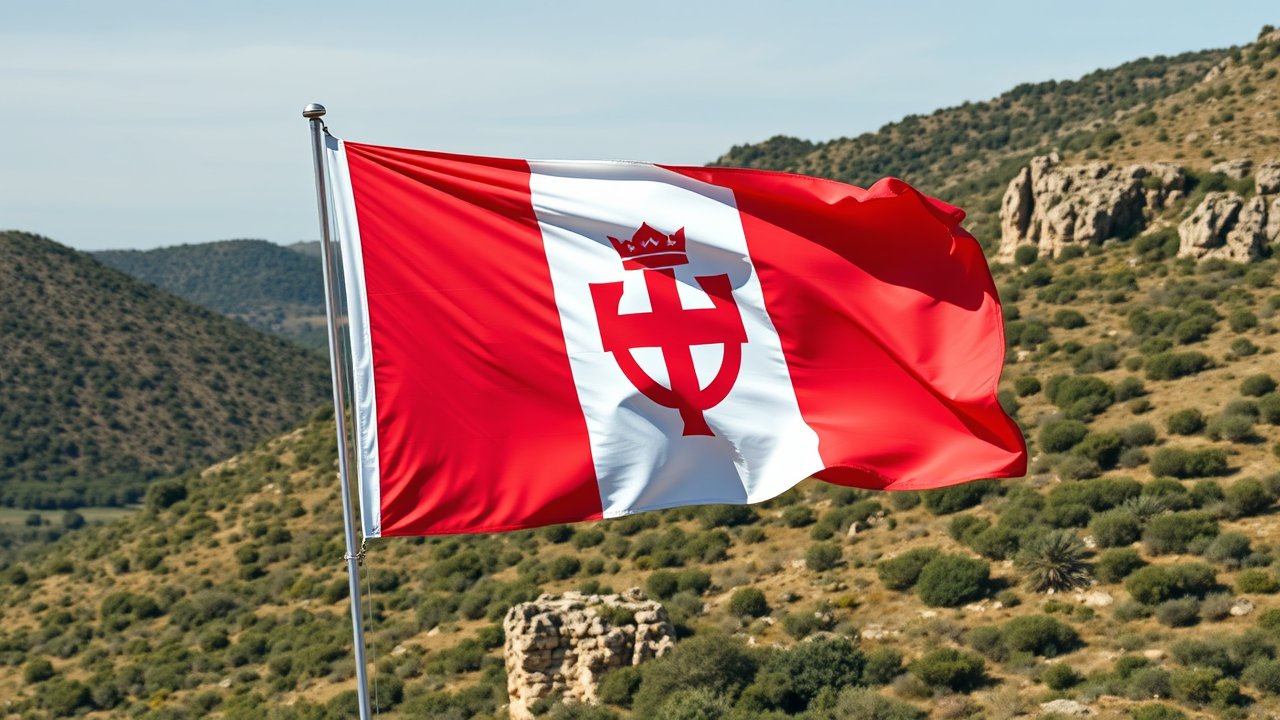 Flag of Malta 🇲🇹 in native landscape style