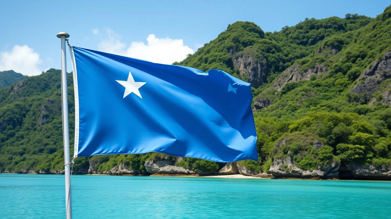 Flag of Micronesia 🇫🇲 in native landscape style