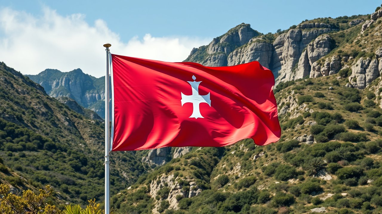 Flag of Monaco 🇲🇨 in native landscape style