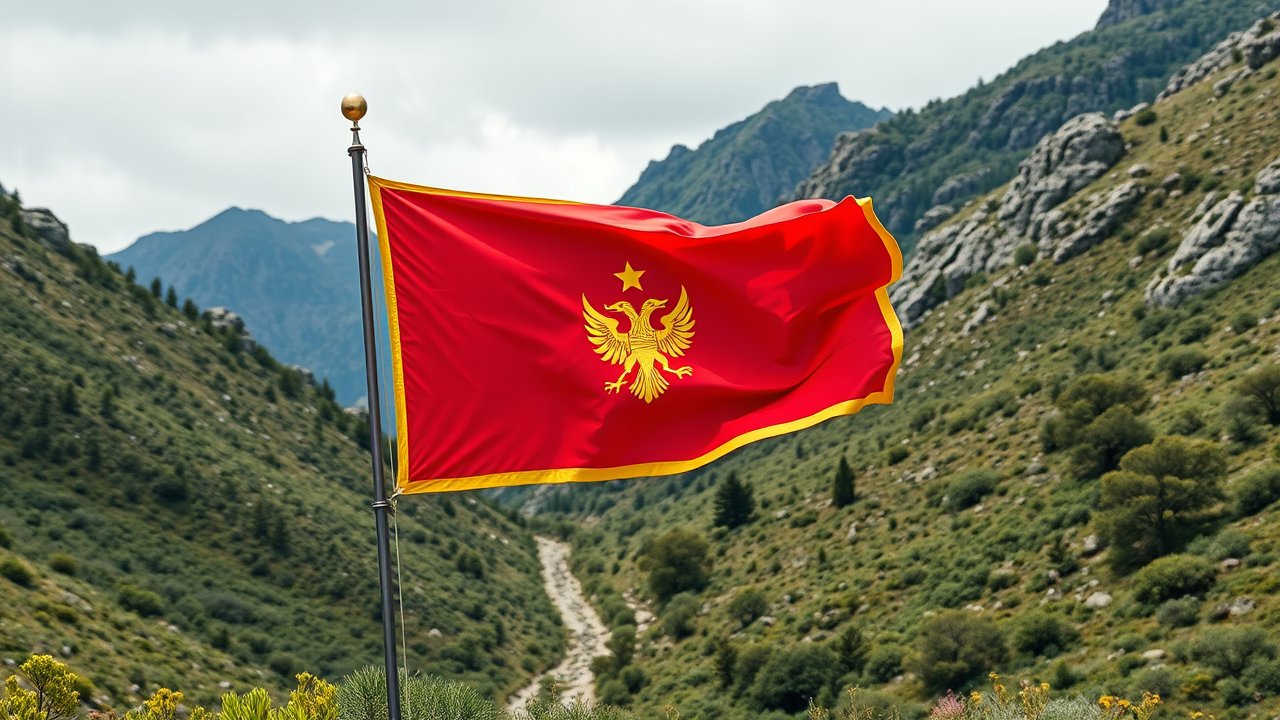 Flag of Montenegro 🇲🇪 in native landscape style