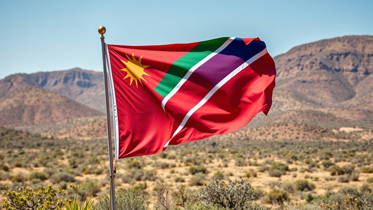 Flag of Namibia 🇳🇦 in native landscape style