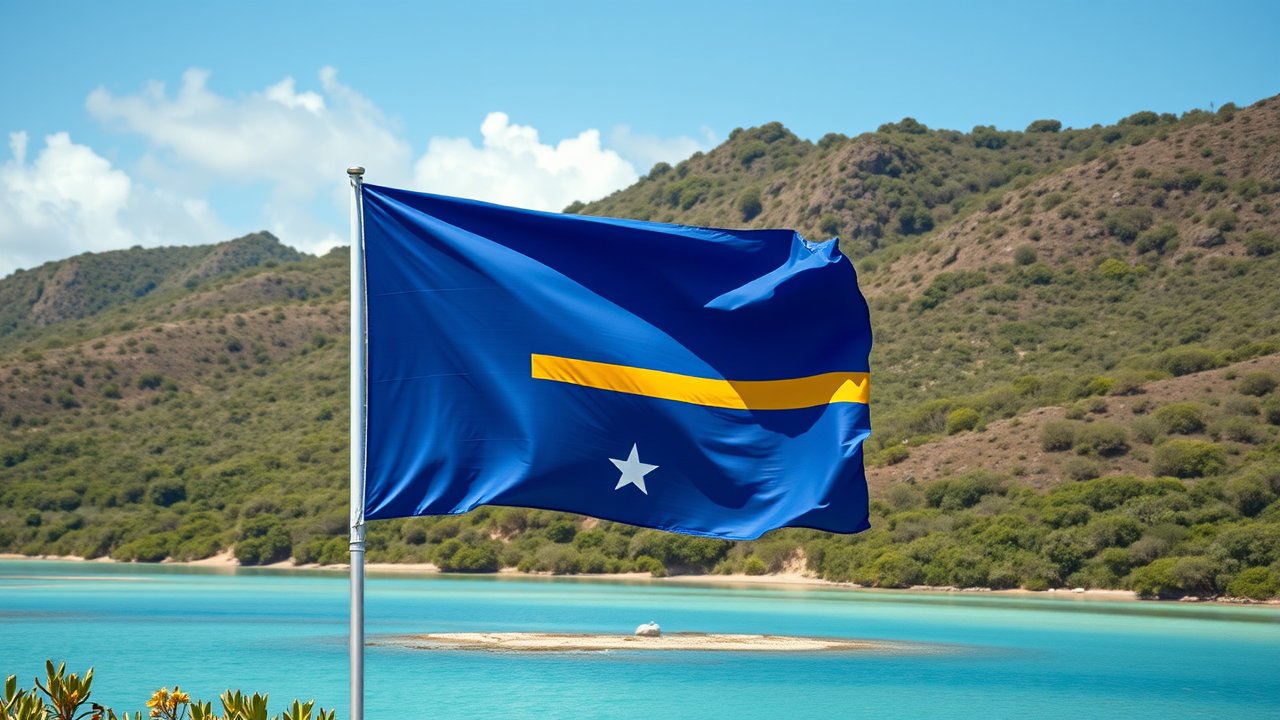 Flag of Nauru 🇳🇷 in native landscape style