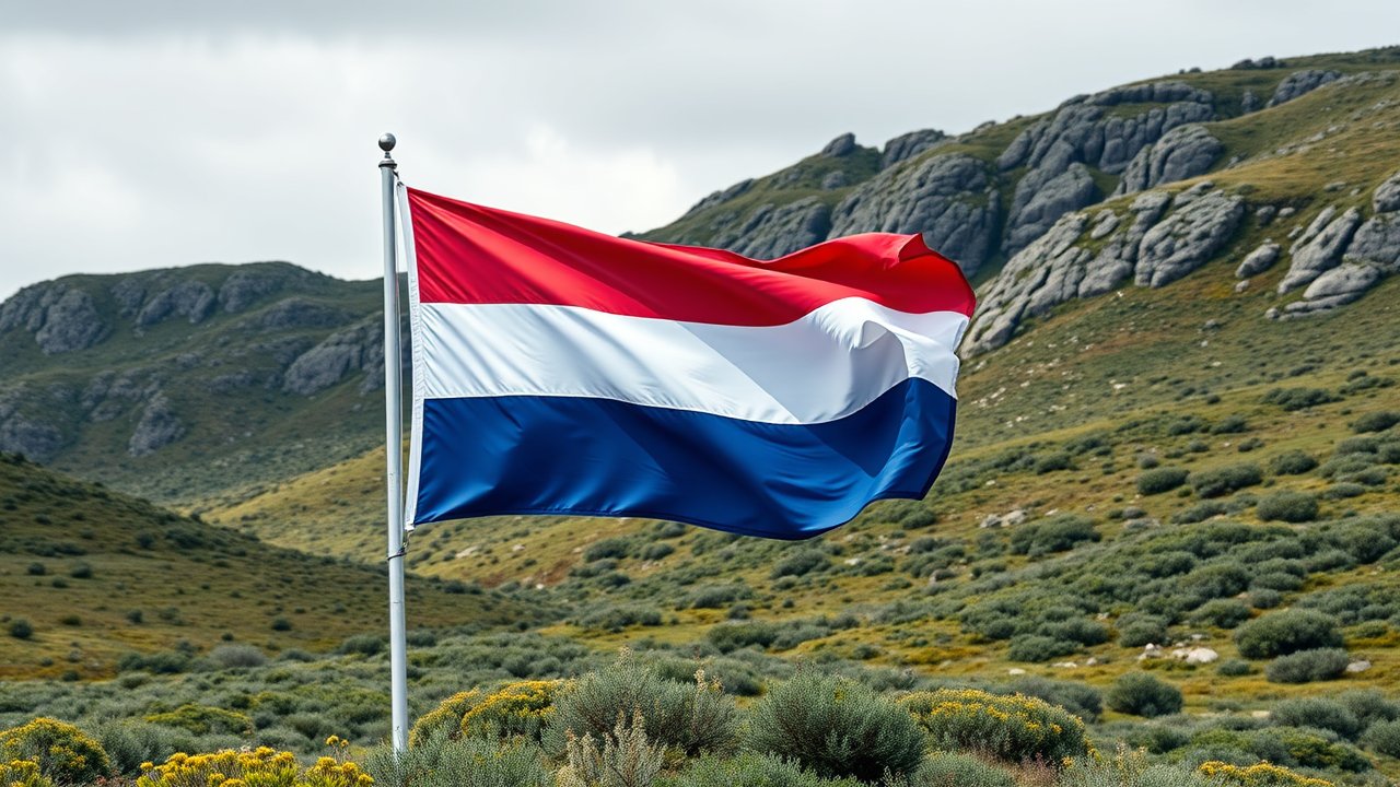 Flag of Netherlands 🇳🇱 in native landscape style