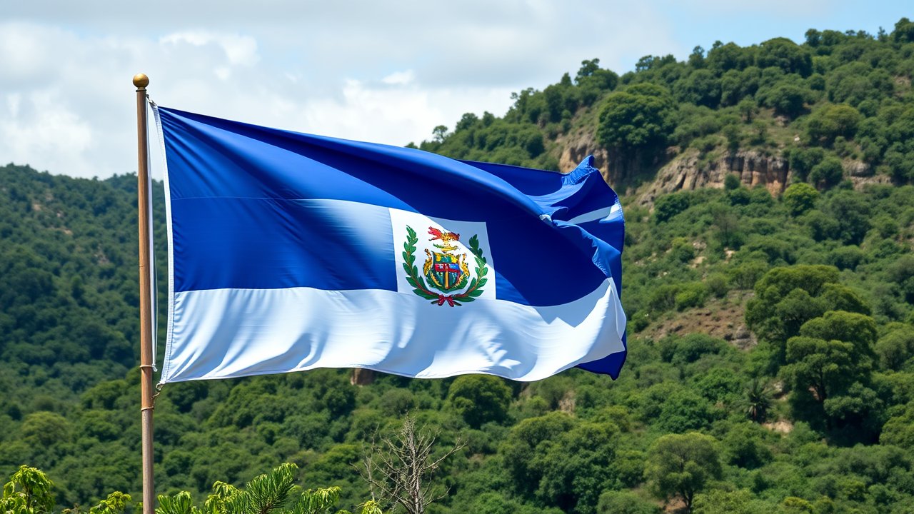 Flag of Nicaragua 🇳🇮 in native landscape style