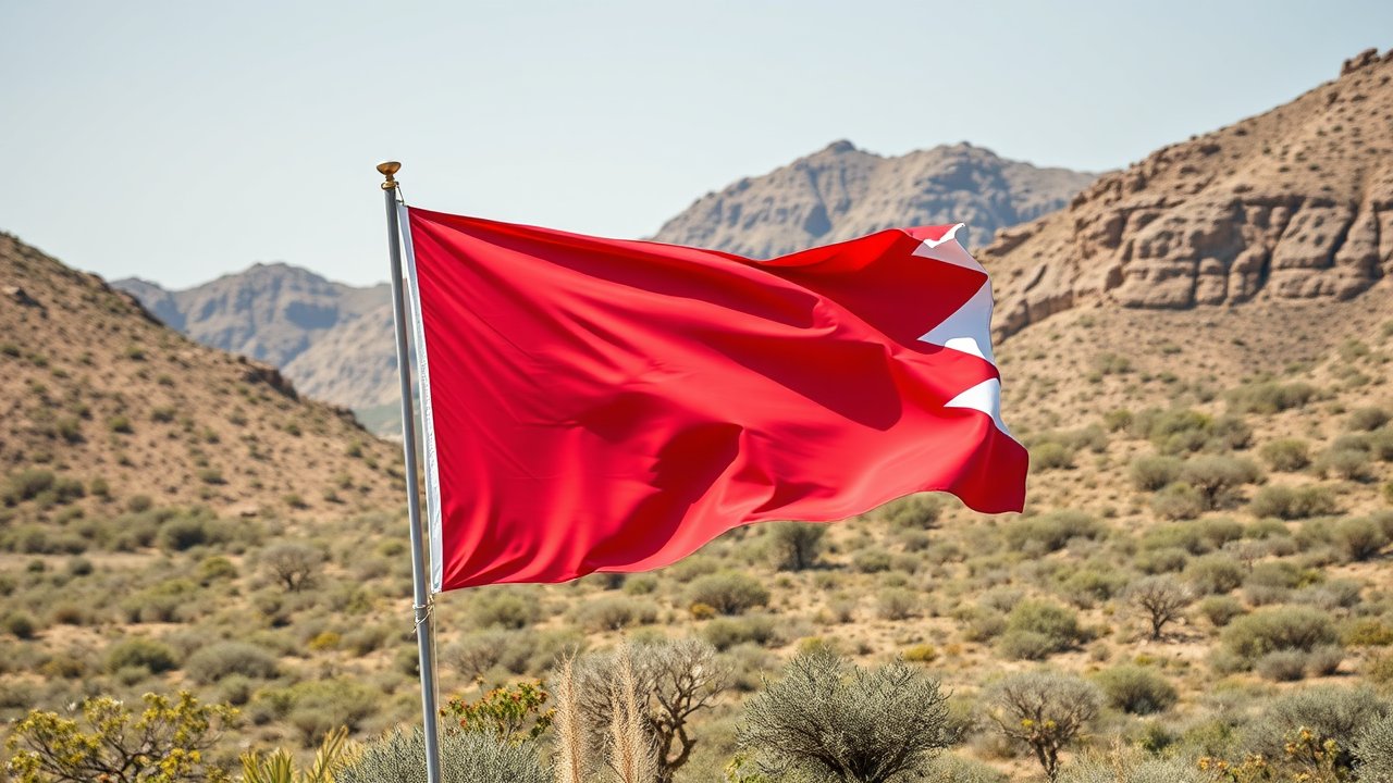 Flag of Bahrain 🇧🇭 in native landscape style