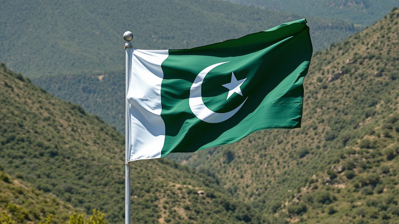 Flag of Pakistan 🇵🇰 in native landscape style
