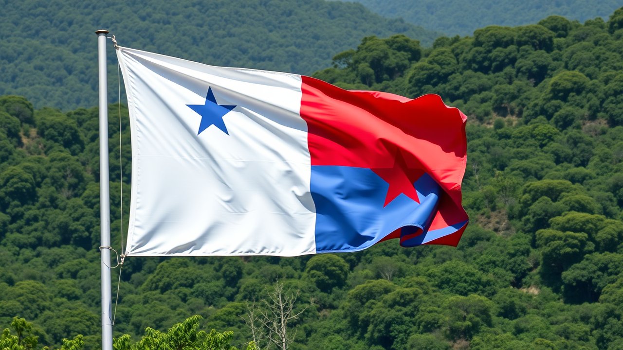 Flag of Panama 🇵🇦 in native landscape style