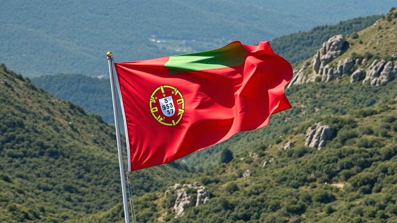 Flag of Portugal 🇵🇹 in native landscape style