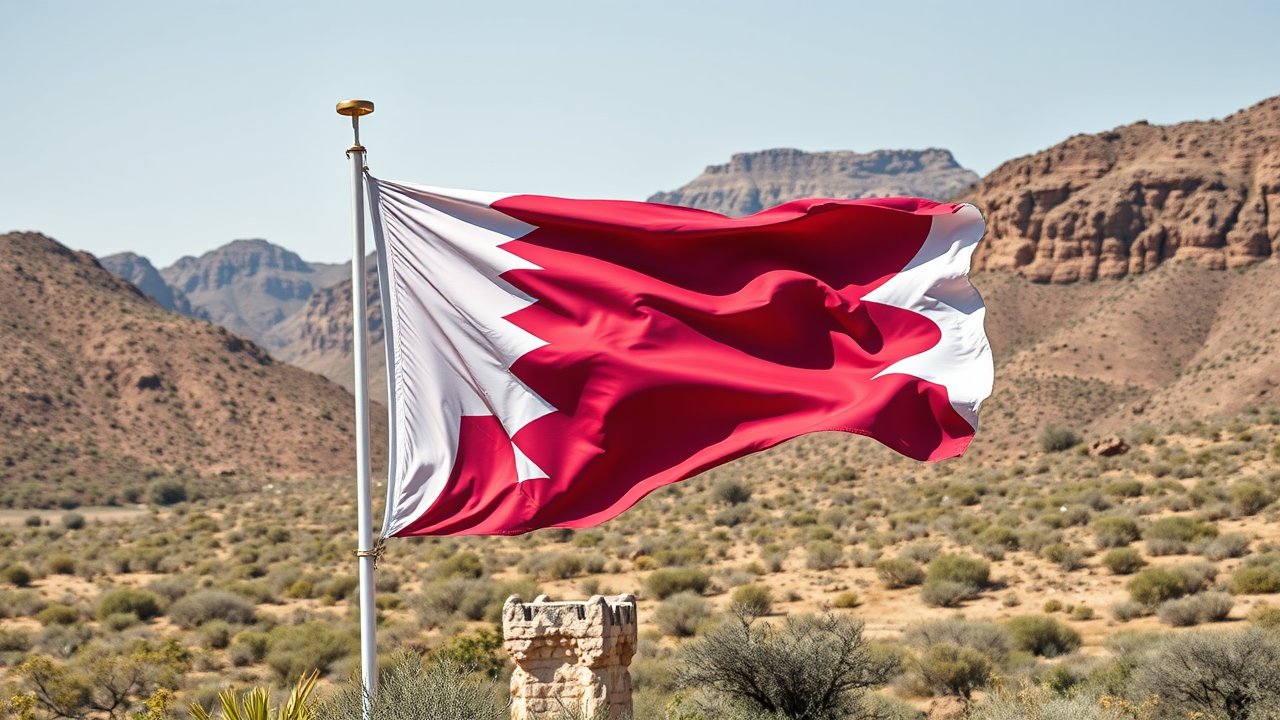 Flag of Qatar 🇶🇦 in native landscape style