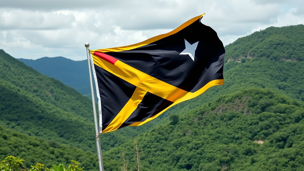 Flag of Saint Kitts and Nevis 🇰🇳 in native landscape style