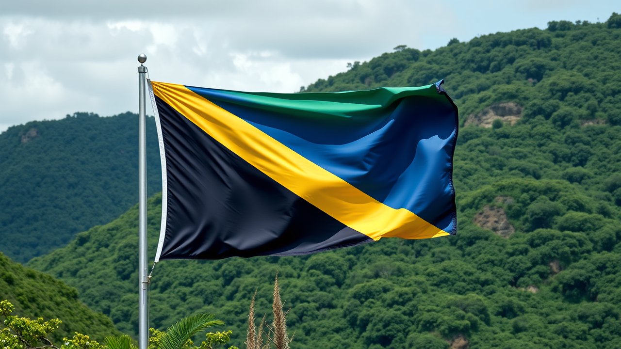 Flag of Saint Vincent and the Grenadines 🇻🇨 in native landscape style