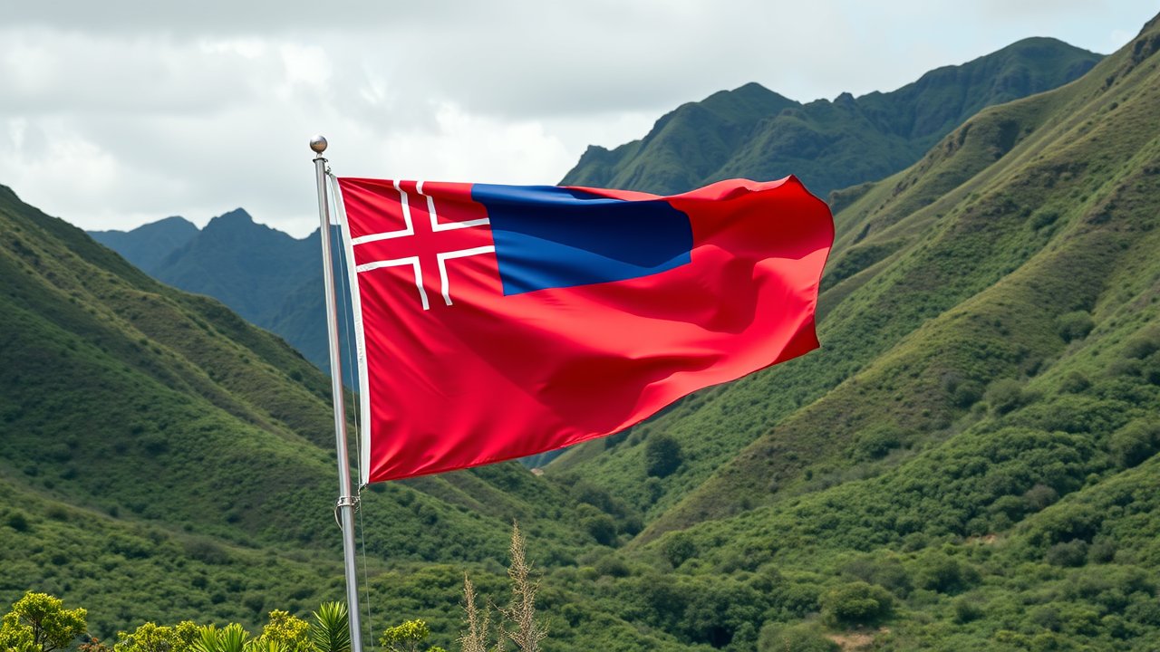 Flag of Samoa 🇼🇸 in native landscape style