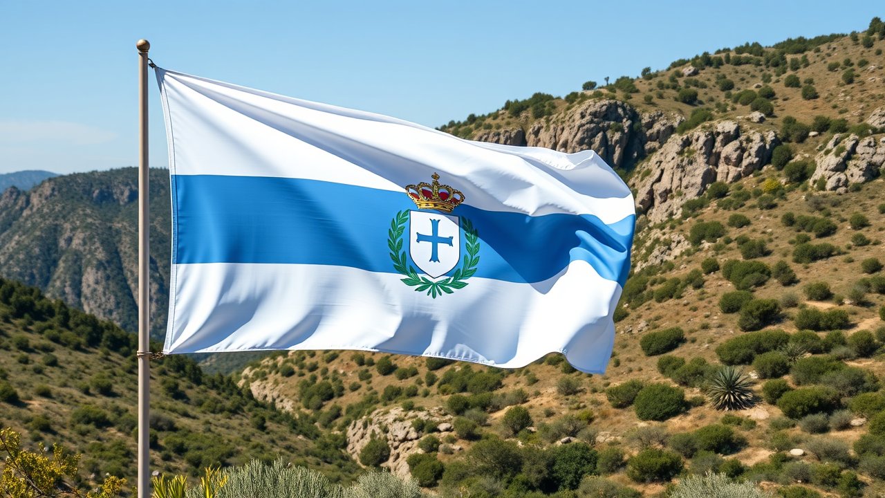 Flag of San Marino 🇸🇲 in native landscape style