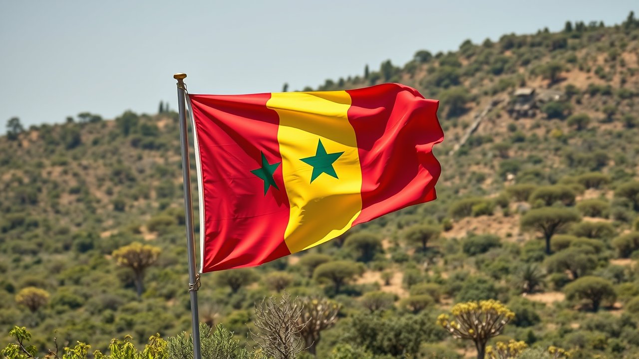 Flag of Senegal 🇸🇳 in native landscape style