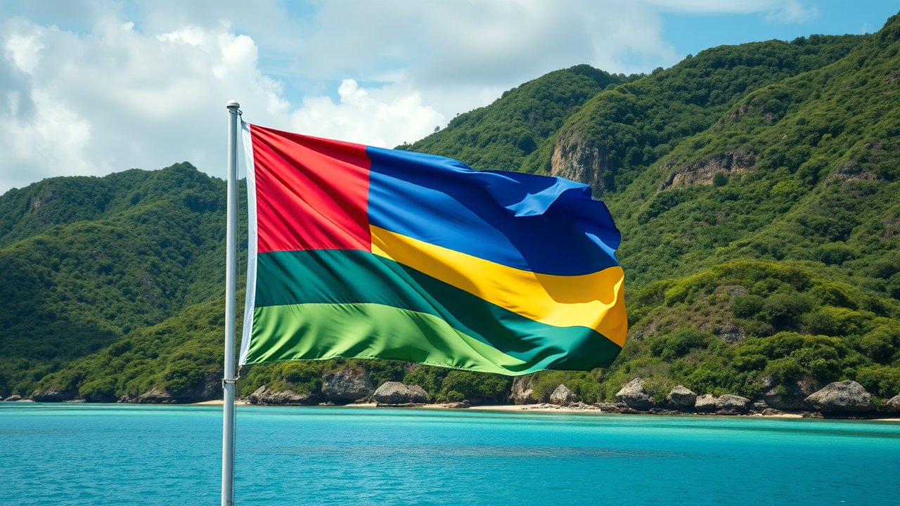 Flag of Seychelles 🇸🇨 in native landscape style