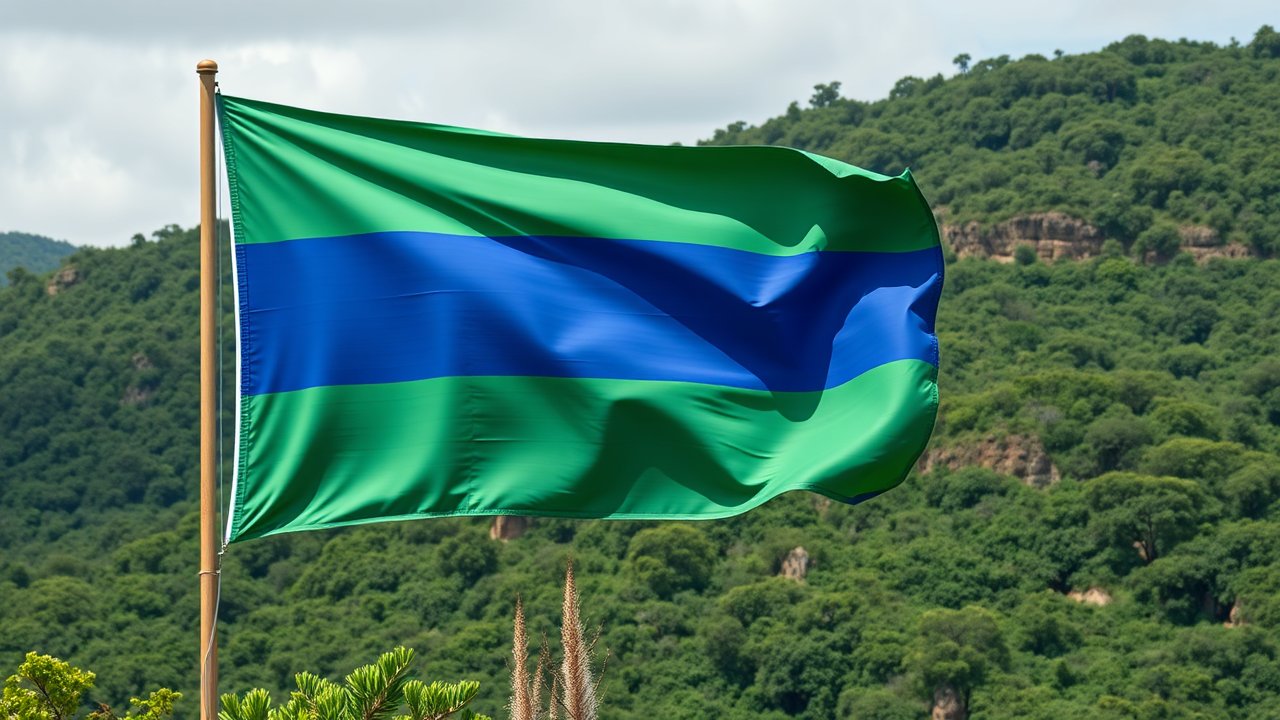 Flag of Sierra Leone 🇸🇱 in native landscape style