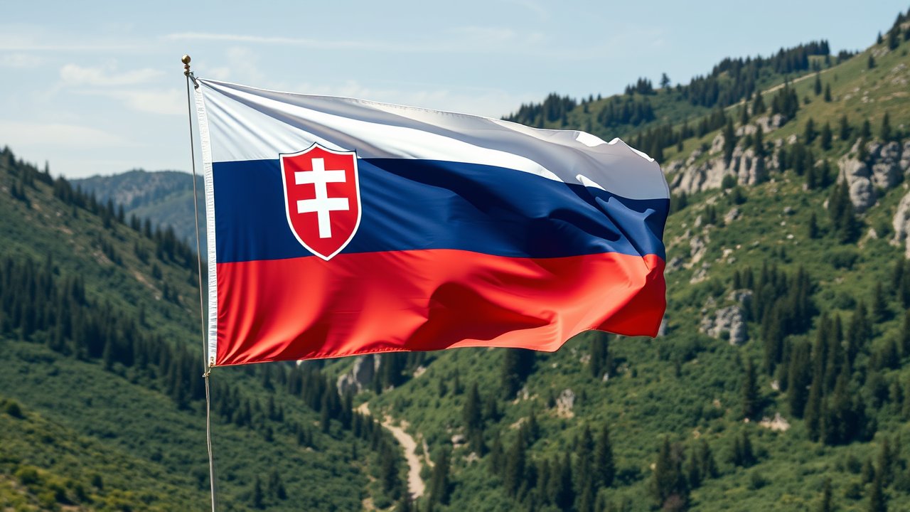 Flag of Slovakia 🇸🇰 in native landscape style