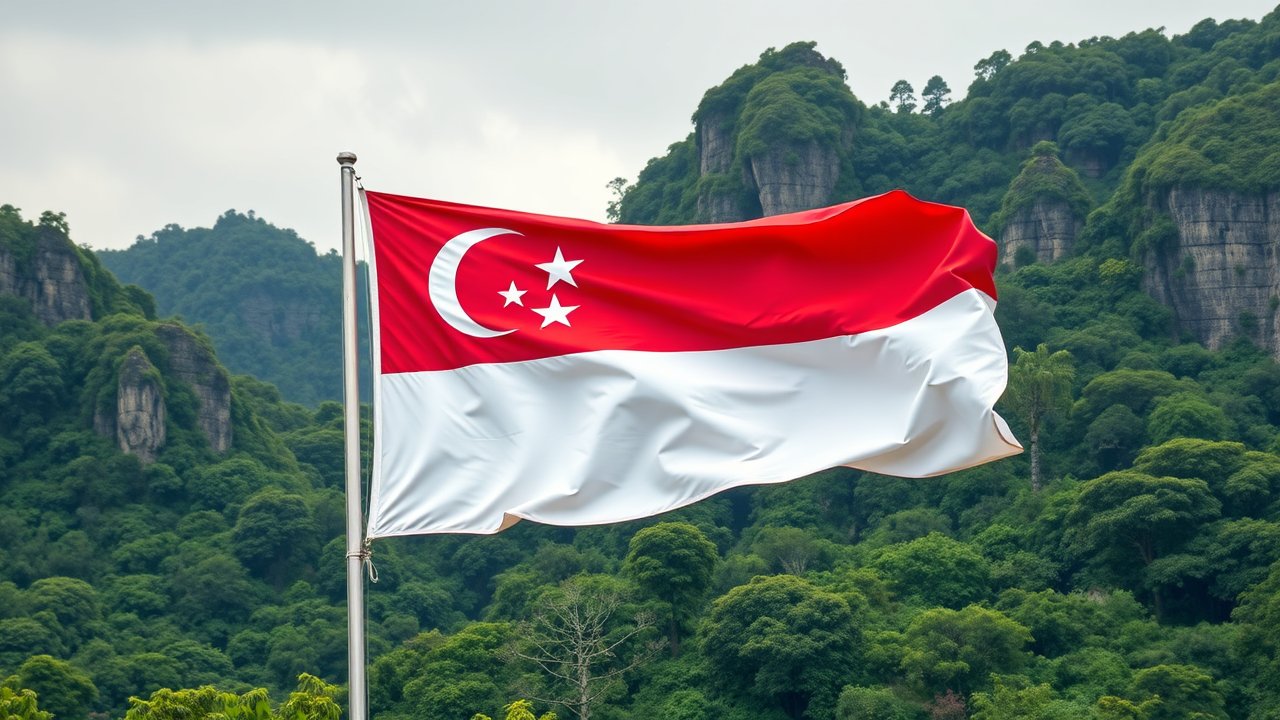 Flag of Singapore 🇸🇬 in native landscape style