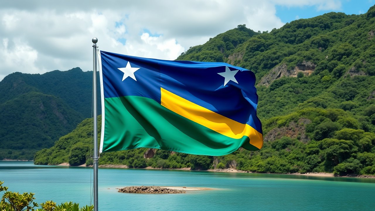 Flag of Solomon Islands 🇸🇧 in native landscape style