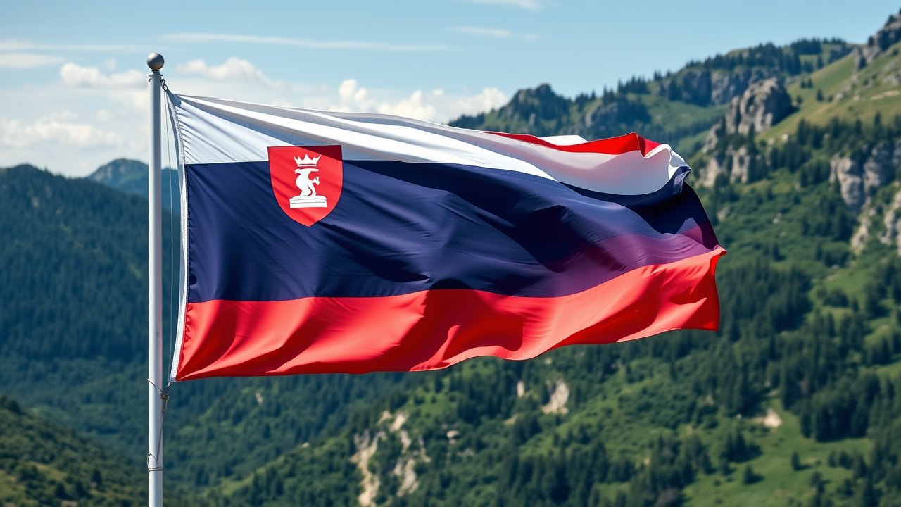 Flag of Slovenia 🇸🇮 in native landscape style