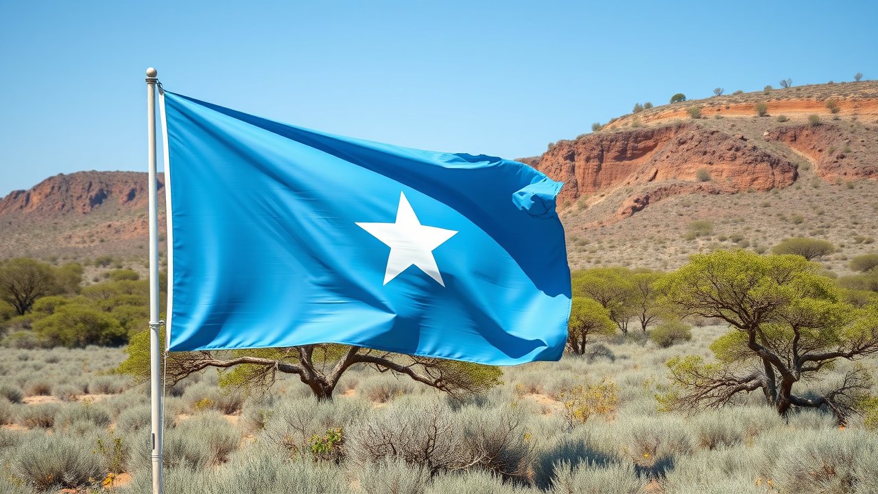 Flag of Somalia 🇸🇴 in native landscape style