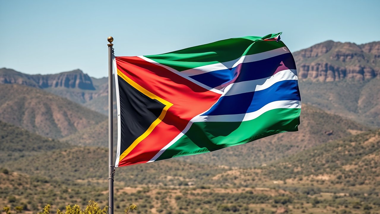 Flag of South Africa 🇿🇦 in native landscape style