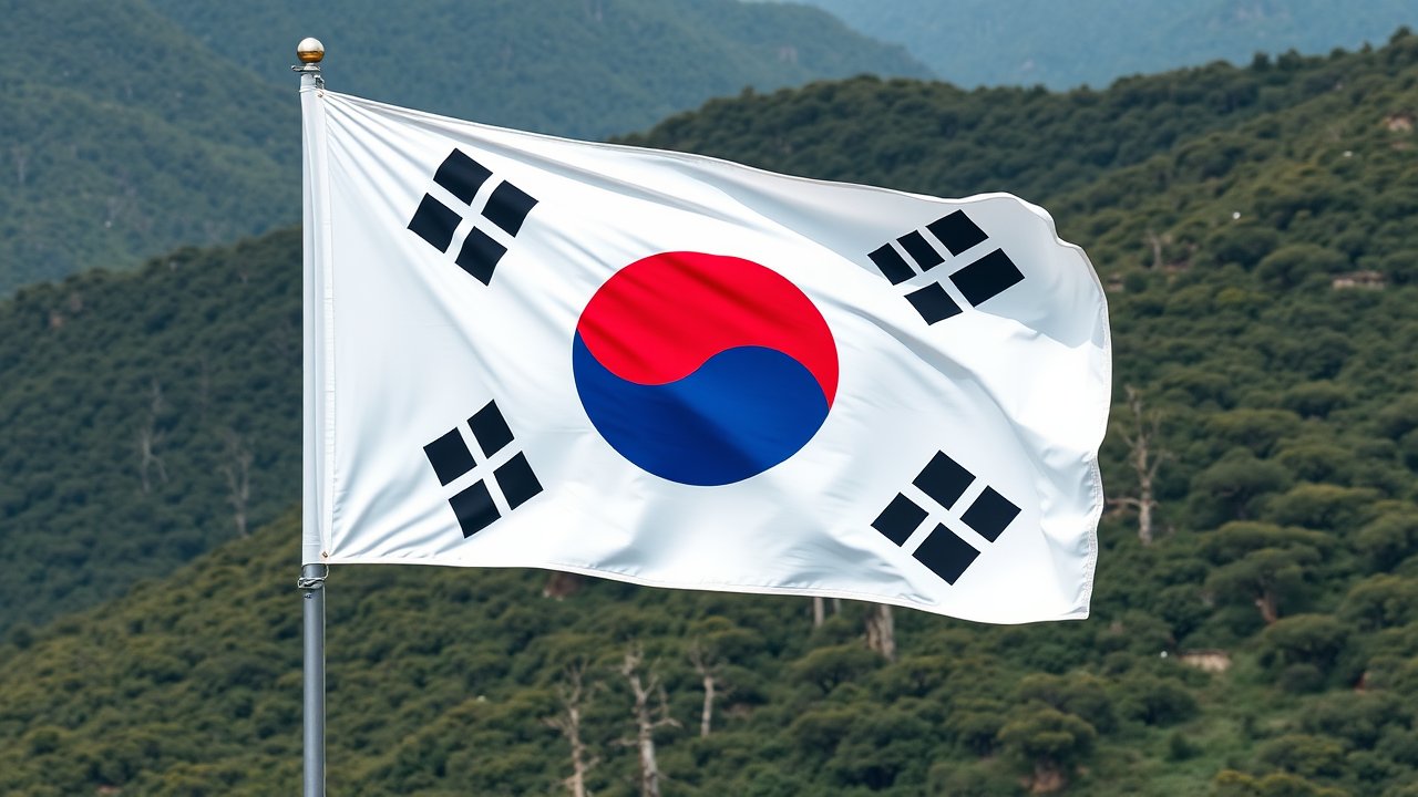 Flag of South Korea 🇰🇷 in native landscape style